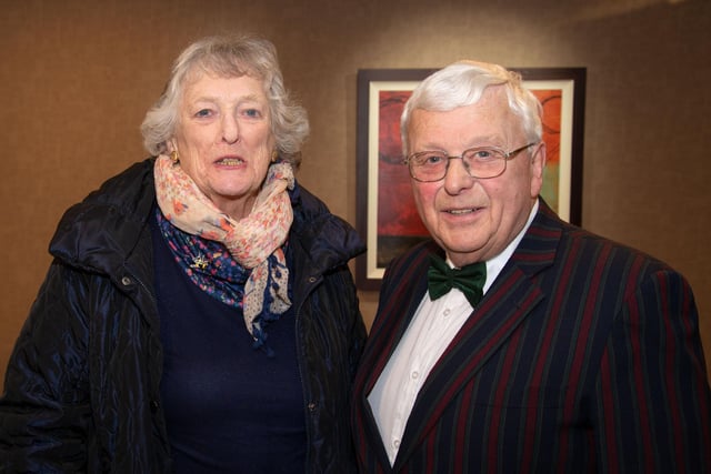 Joan Carson and Portadown Male Voice Choir member Dr Alan Turtle pictured before the choir's annual concert at Craigavon Civic Centre. PT16-235.