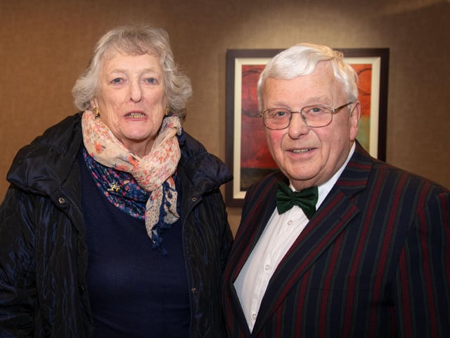 Joan Carson and Portadown Male Voice Choir member Dr Alan Turtle pictured before the choir's annual concert at Craigavon Civic Centre. PT16-235.