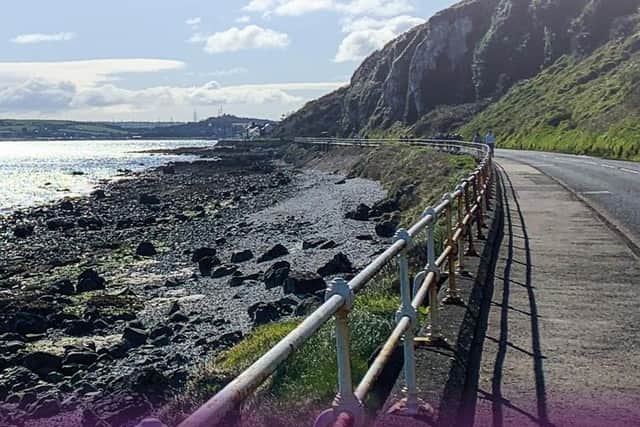 The scenic route of the Larne Hospice Walk.