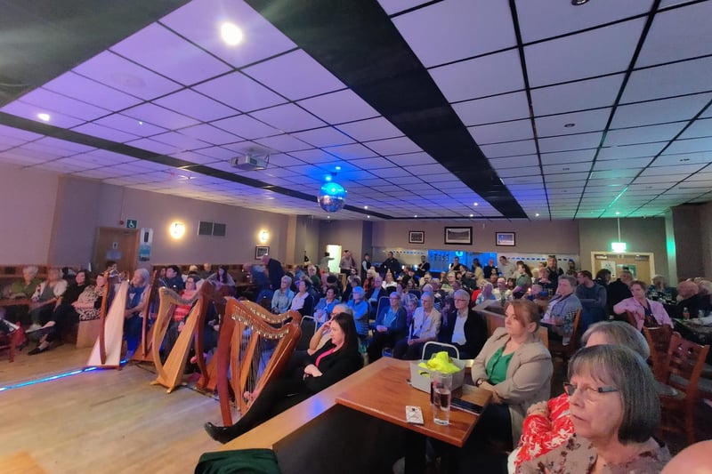 Harpists entertain the large crowd at Culture Night in St Peter's GAC in Lurgan, part of the two week long County Armagh hosted this year by Lurgan.