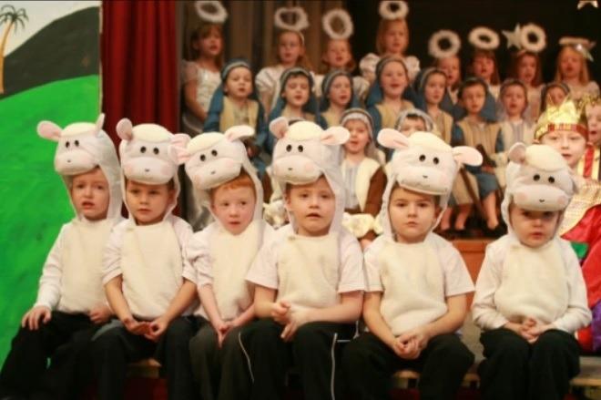 Primary one pupils from Eden PS who played their part as sheep in the school's 2009 Nativity play.