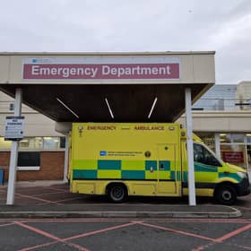 An ambulance outside the Emergency Department of Craigavon Area Hospital. Picture: Iconic Media Group.