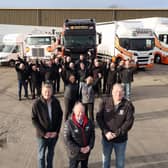 Tommy and Terry Maxwell and the team at Maxwell Freight Services join Briggs Equipment North West 200 race director, Mervyn Whyte, to announce the Crumlin-based company’s sponsorship of the Saturday Supertwin race at this year’s NW200 on May 10-15. CREDIT PACEMAKER