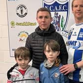 VANTRU has confirmed its sponsorship of Northern Ireland Football League (NIFL) championship side, Newry City Athletic Football Club’s senior team. The company’s Managing Director, Rory Mulvaney is pictured alongside Ryan McGivern, who has led a lucrative career playing with Manchester City, Scottish side Hibernian and internationally for Northern Ireland. Also included in the photo are Rory’s sons, Jack and Rory jr.