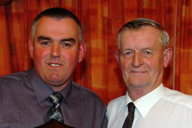 Woods Bowling Club open shield winner William Watterson and runner-up Alec McKnight pictured in 2007.