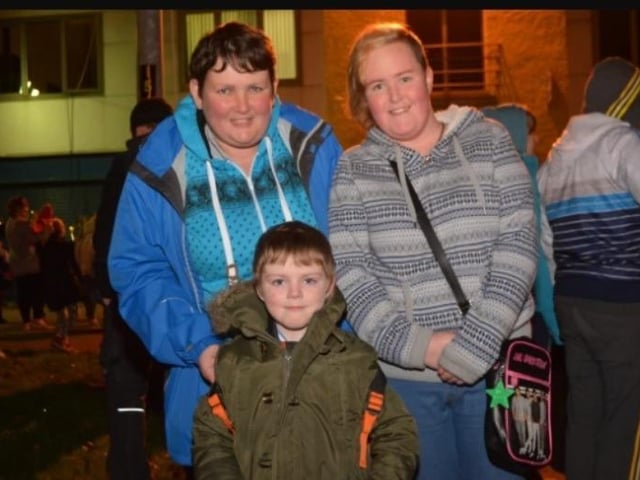 Claire, Laura and Thomas Hamilton at the Rathcoole Christmas tree lights switch on in 2014.