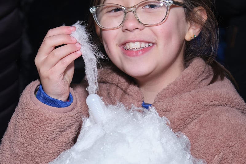 Enjoying the candy floss at the Christmas event in Magherafelt on Saturday.