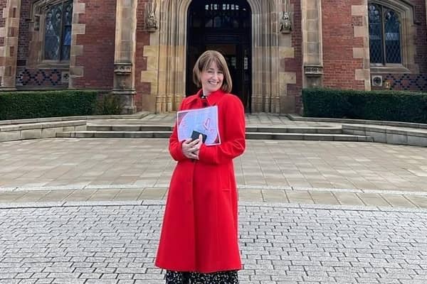 South Eastern Trust Nurse Katherine McGuigan has been presented with a prestigious Practice Assessor Award by Queen's University of Belfast. Pic credit: SEHSCT