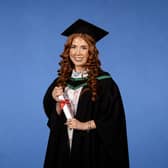 Former Northern Regional College student Rebecca Scott, from Magherafelt, is celebrating after graduating from Ulster University with First-Class Honours in Accountancy and securing a training contract with leading professional services firm RSM UK. Credit: Supplied