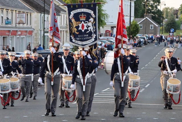 Sons of Ulster Randalstown pictured during the Moneydig Band 50th  aniversary celebrations in Garvagh on Saturday evening
