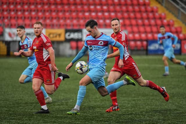 Stute striker Michael Harris, who netted a brace against Newington on St Stephen's Day, is also attracting Irish Premiership interest.