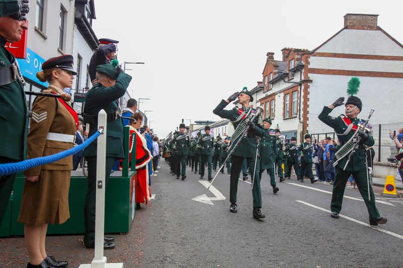 The ceremonial showpiece included a town centre parade and civic service at St Patrick's Church.
