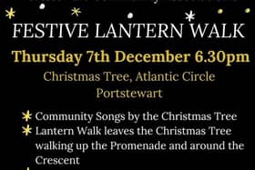 Portstewart Community Association are holding a festive Lantern Walk. Credit Portstewart Community Association