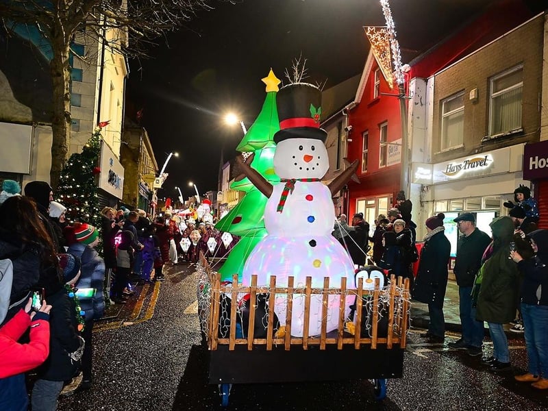 Crowds lined the town centre to watch the spectacular parade.