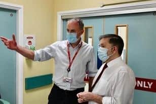 Robin Swann MLA during a previous visit to the Causeway Hospital