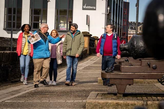 David with a tour group. Picture: Discover NI