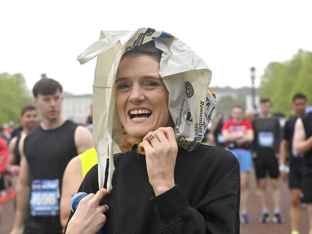 Enjoying being part of the annual Belfast City Marathon.