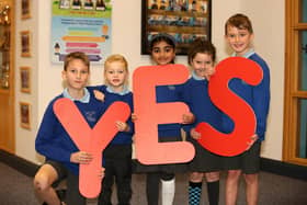 Pupils at Downshire Primary School are celebrating after 77% of parents voted for integrated status. Pic credit: Declan Roughan