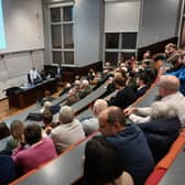 The DUP's former director of policy Lee Reynolds talks about the future of unionism at a Together UK event at Queen's University in Belfast. The academic Dr Peter Shirlow also addressed the gathering. Picture by Ben Lowry November 28 2024