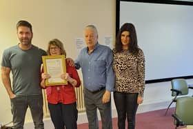 Margaret with Alan McKinnell,  Earl McKinnell and Tina Raeburn.