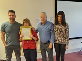 Margaret with Alan McKinnell,  Earl McKinnell and Tina Raeburn.