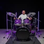 Lisburn man Allister Brown is aiming to beat the world record by drumming for 150 hours and is hoping to raise as much money as possible for charity. Pic credit: Speed Motion Films Ltd