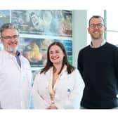 Pictured L-R: Steven Scullion, Director of Corporate Finance, Invest NI; Prof Peter Simmons, Chair of Dia Beta; Dr Sian Farrell, Chief Executive of StimOxyGen; Stuart Gaffikin, Senior Investment Manager, Clarendon Fund Managers. CREDIT INVEST NI