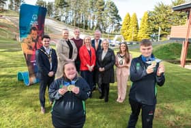 Northern Ireland’s Special Olympics World Winter Games champions Caolan McConville and Lucy Best were celebrated in style at Craigavon Ski Centre with NI Executive Ministers and Mayors – a reception full of joy, laughter, and well-deserved applause. Picture: Matt Mackey