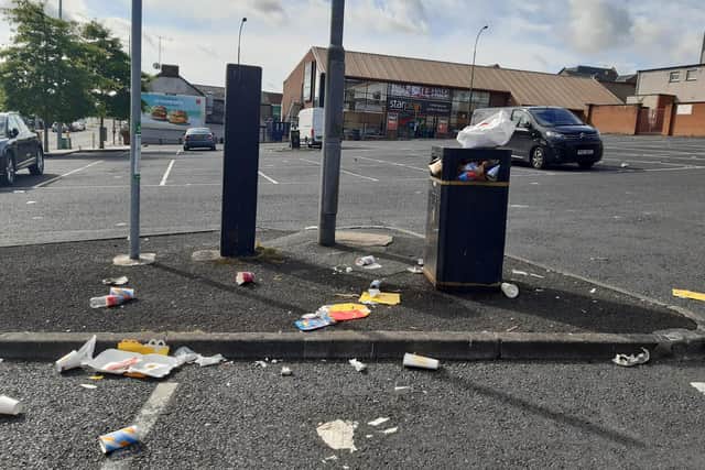 Bins in Portadown car park overflowing with rubbish as workers at Armagh Banbridge and Craigavon Council remain on strike. Concerns have been voiced over vermin as food waste continues to litter the streets of Portadown.