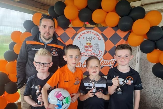 Cups and trophies were handed out to the Under 8 squad at Tandragee Rovers Football Club pictured here at a special awards night at their clubhouse in Tandragee, Co Armagh on May 24.