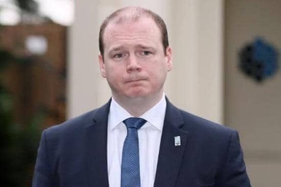 Communities Minister Gordon Lyons has faced a call to resign from First Minister Michelle O'Neill. Photo: Presseye