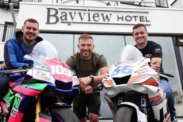 Three riders who will be racing at this year’s Armoy Road Races (LtoR); Neil Kernohan, Paul Jordan and Adam McLean. Credit Pacemaker Press