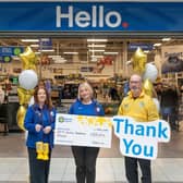 (L-R) Tesco Community Champions Fionnuala O’Reilly and Sarah-Lee Green and Conor O'Kane, Senior Partnership Manager NI at Marie Curie.