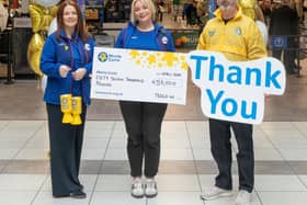 (L-R) Tesco Community Champions Fionnuala O’Reilly and Sarah-Lee Green and Conor O'Kane, Senior Partnership Manager NI at Marie Curie.