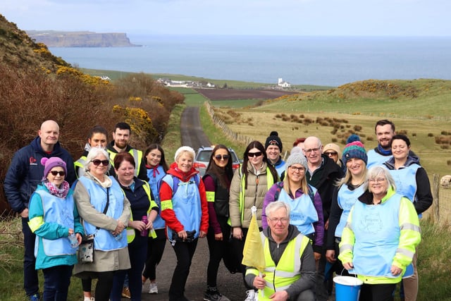 Pictured at the Royal Victoria Group patient and care support NI walk from Ballycastle to  Ballintoy, organised by James McCurdy Ballycastle