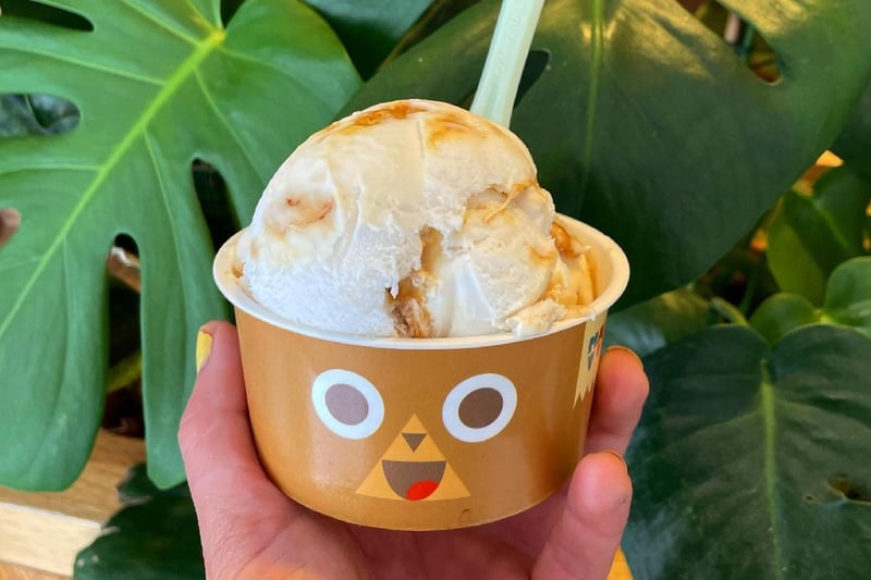 The iconic Northern Irish classic, Poor Bear, affectionately named Pooh Bear by most, is a favourite Mauds mix of vanilla ice cream and honeycomb. 
This simple but tasty treat can be popped on a cone, scooped into a tub or even be sold by the gallon.