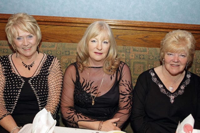 Pictured are Edwina Chambers, Breige McAuley and Alison McVicker, who attended a Christmas dinner, held by Honky Tonk Line-Dancers at McLaughlin's Corner in 2008