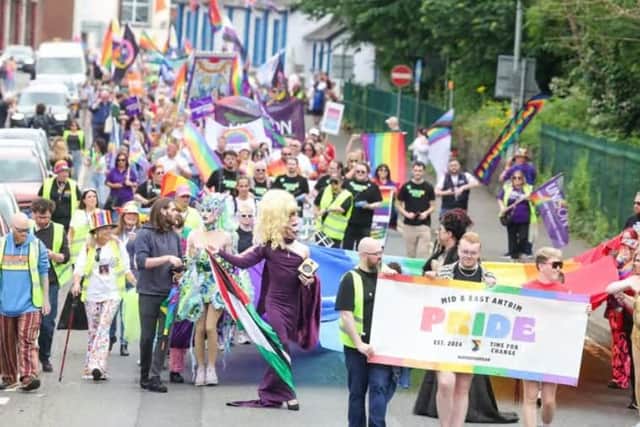The Mid and East Antrim Pride parade making its way through Ballymena in June. Picture: Jonathan Porter / PressEye