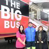 Helen Bryce, Action Cancer; Michael Clarke, Chair of Sunnylands and Woodburn Community Development Group; Fiona Surgenor and Alison Kane, DEA Officers Mid and East Antrim Borough Council.  Photo: MEABC