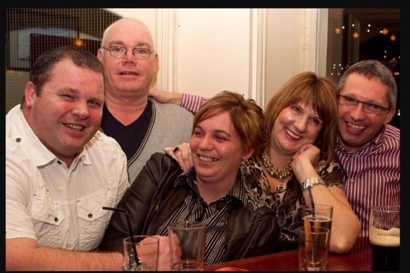 Colin Black, Tommy Tourish, Michelle Tourish, Hazel Tourish and Derek Lyttle welcome in 2011 at Wetherspoons.