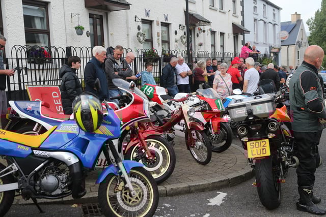 Armoy village centre was packed for the display of classic bikes organised by the Coleraine Motorcycle Club and the Japanese Vintage Club as part of Armoy Road Race week.