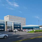 An artist's impression of the proposed  extension and redevelopment of Enkalon Business Park in Antrim. Image submitted by Errigal Group