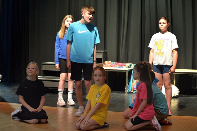 Pictured during rehearsals for the Junior Phoenix Players' production of Joseph And The Amazing Technicolour Dreamcoat. PT32-208.