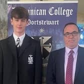 Oliver Knox with Dominican College principal Gerry Lynch. Credit Dominican College