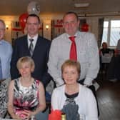 Beverley and Michael Gingles, Joan and Paul Graham and Shirley and James Hunter pictured at the Manchester United Supporters' Club dinner in the Larne Masonic Centre in 2008