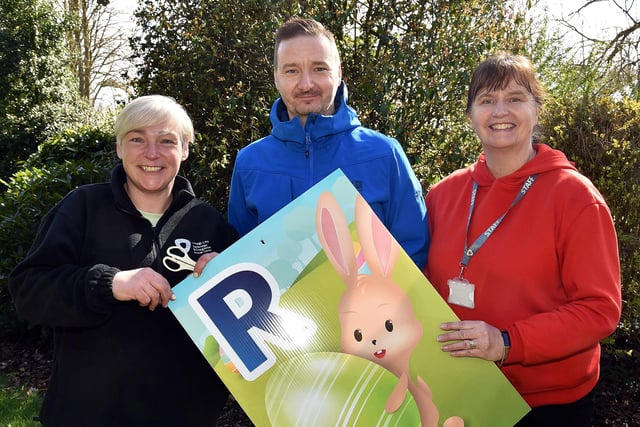 ABC Council staff who were on duty at the Easter Trail and Fun Day at Tannaghmore Gardens including from left, Leanne McShane, Aaron McNeill and Susan Parks. PT15-209.