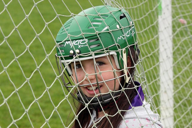 Caoimhe keeping goal at the Cul Camp held at Eoghan Rua in Portstewart in 2010