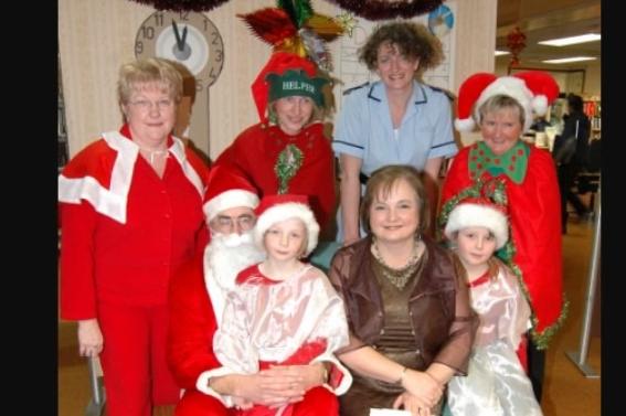 The cast of 'Christmas Chaos' at Larne Library in 2006.