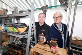 Deputy Mayor Cllr Tanya Stirling enjoying the Bushmills Salmon and Whiskey Festival.