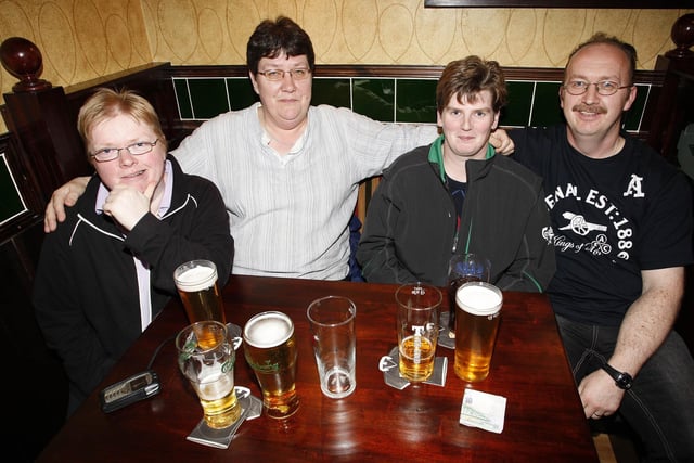 The 'Coleraine Gooners' team who took part in the Action Cancer table quiz in memory of Chris Horton at the Railway Arms in 2009